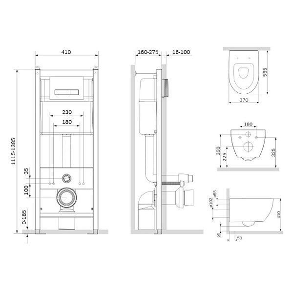 IS30201.111700 Инсталл с клав Start S белый глянц с подв унит Awe FlashClean с сид м/лифт
