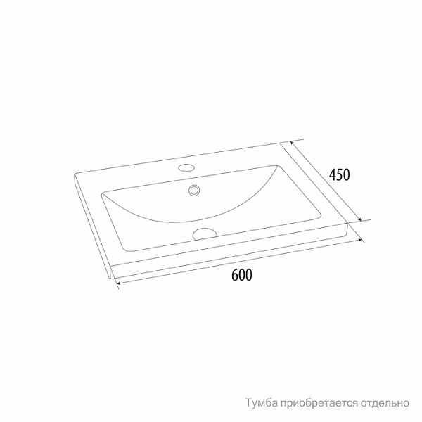 Умывальник мебельный, 60 см, 001, IDDIS/Milardo, 0016000U28