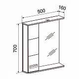 Зеркало со шкафчиком Emmy Монтана (Левое) 50х70