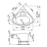 Акриловая ванна Vagnerplast Athena 150x150 VPBA150ATH3E-04
