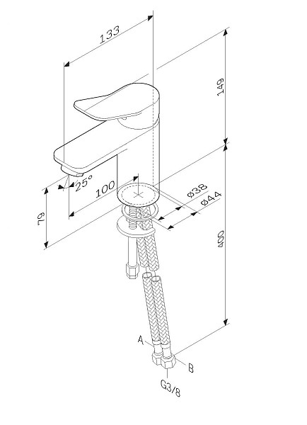F85A02122 X-Joy, смеситель для умывальника, черный, шт.
