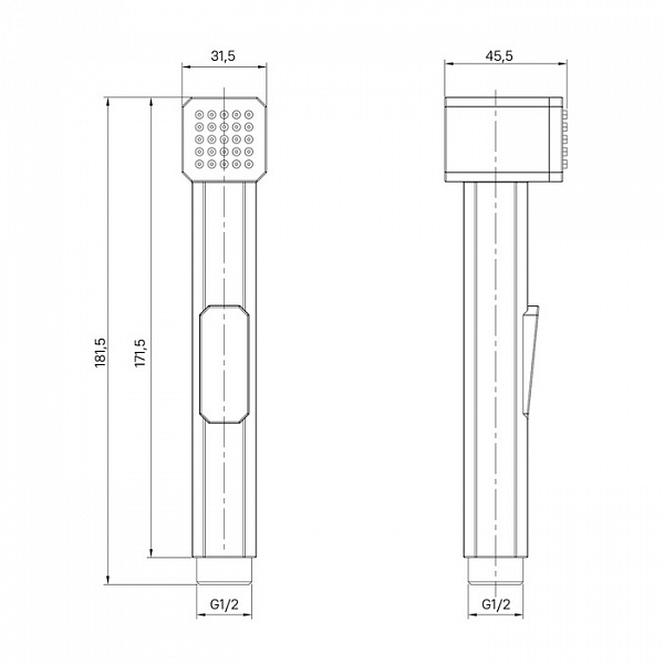 Гигиеническая лейка, черная матовая, Axes, IDDIS, AXE1F1Bi20