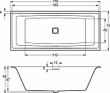 Акриловая ванна Riho Still Square 170x75 LED правая B100003005