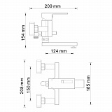 Смеситель для ванны с коротким изливом Wasserkraft Alme 1501