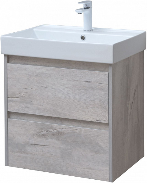 Тумба под раковину Aquanet Nova Lite 60 дуб белый (2 ящика) 00287874
