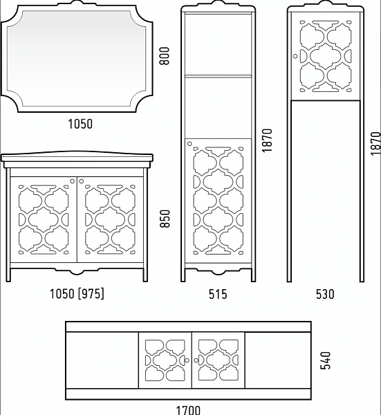 Стойка Corozo Манойр 50 белая SD-00000327