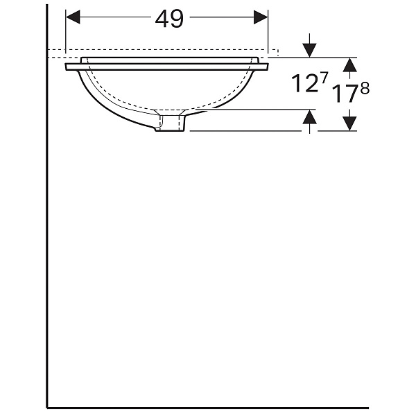 Раковина встраиваемая Geberit VariForm 58 500.764.01.2