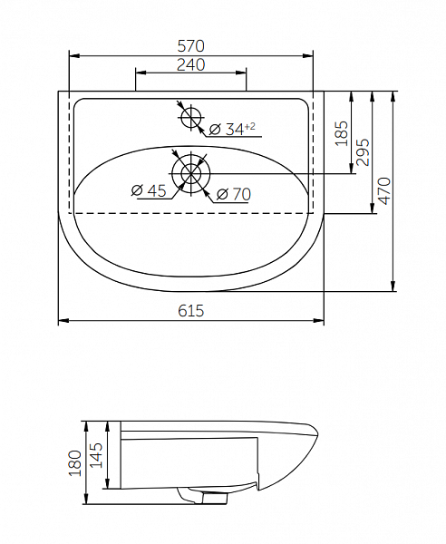 Мебельная раковина Уют 60 Санта