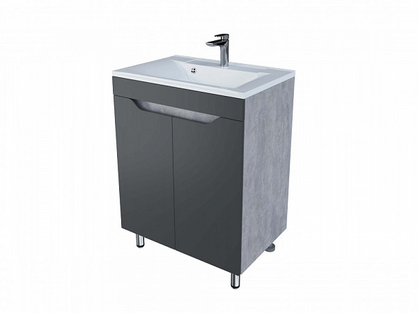 Тумба "Абигель 65", 2 дв., серый / цемент, Milen 65 / км