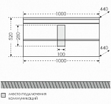 Тумба подвесная Марс 100 (под раковину elen 100) Санта 700188е