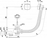 Сифон для ванны AlcaPlast A51CRM-80