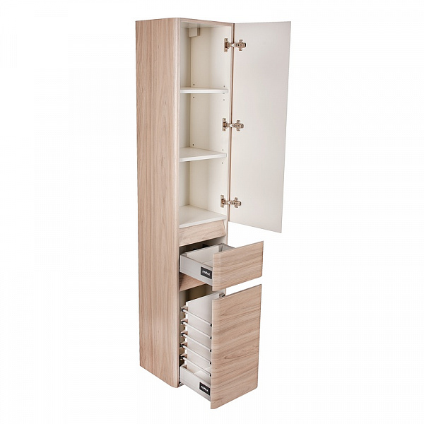 Шкаф-пенал универсальный Style line Атлантика 35х175, Люкс ясень перламутр, PLUS