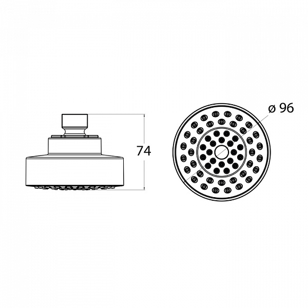 Душевая насадка верхняя круглая, хром, мини, IDDIS, 007MINPi64