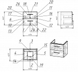Тумба под раковину Cersanit Lara 50 см  SB-SZ-LARA-CO50/Wh
