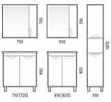 Шкаф-пенал Corozo Чикаго 35 бетон SD-00000307