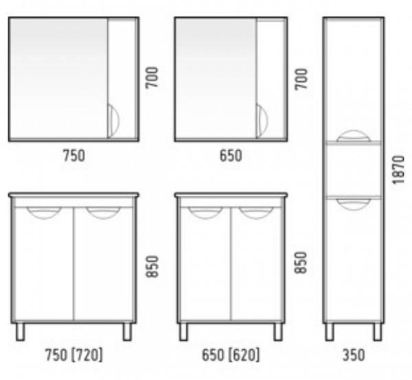 Шкаф-пенал Corozo Чикаго 35 бетон SD-00000307