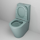 Унитаз GR-4480MNMS Color (620*365*810) МЯТНЫЙ МАТОВЫЙ напольный БЕЗОБОДКОВЫЙ, 2 места