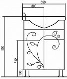 Тумба под раковину Акватон Лиана 61 см 1A165801LL010