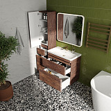 Тумба напольная Style line Атлантика 80, Люкс старое дерево, под раковину, PLUS