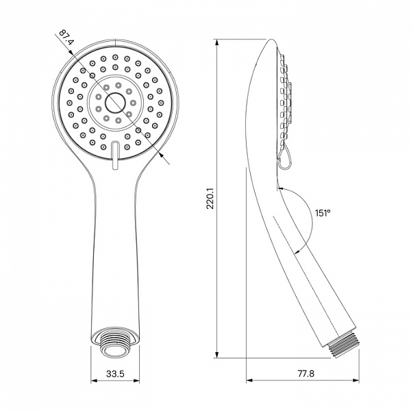 Смеситель с верхним душем, Helic, Milardo, HELSB1FM06