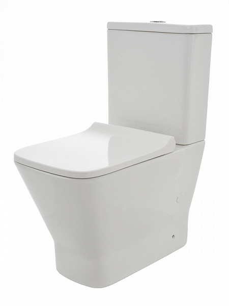 AQM1005 Унитаз напольный Rimless AQUAme c сиденьем SoftClose, горизонтальный выпуск. 620x345x415мм