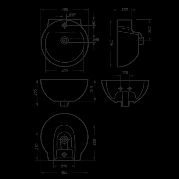 Раковина Sanita Luxe ArtFlora ARTSLWB10