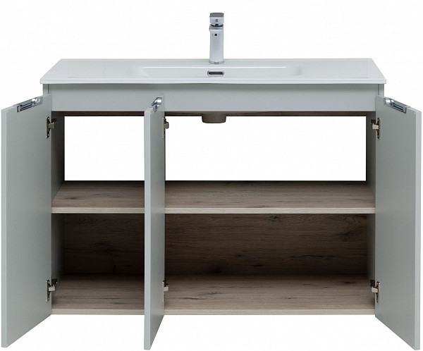 Тумба под раковину Aquanet Алвита New 100 3 дверцы, серый 00277532