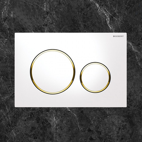 Клавиша смыва Geberit Sigma 20 115.882.KK.1 белый. золото