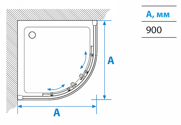 Душевое ограждение Aquaton Ritsa в четверть круга 90х90х200 1AX006SSXX000