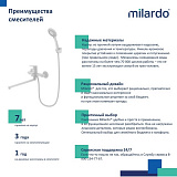 Смеситель для ванны с длинными изливом, белый матовый, Rora, Milardo, RORWT00M10