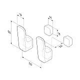 A8F35622 Func Набор Крючков для полотенец, 2 шт, черный