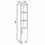 Пенал напольный Grossman Флай 30 см 303002