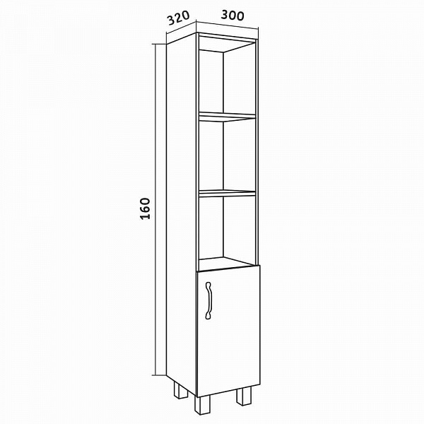 Пенал напольный Grossman Флай 30 см 303002