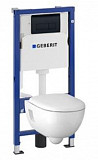 Инсталляция Geberit с безободковым унитазом Geberit Renova, 500.103.DW.R, сиденье микролифт, комплект Идеальная пара