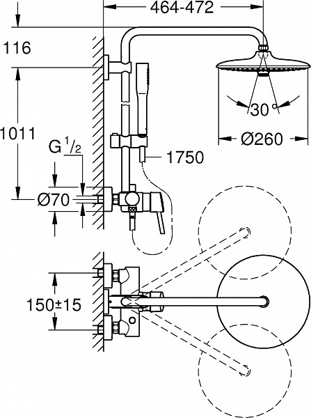 Душевая система Grohe Euphoria Concetto 23061002