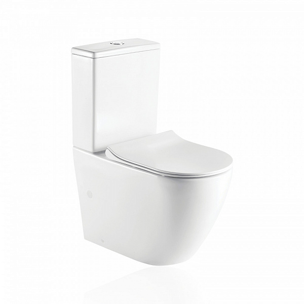 Унитаз-компакт "Koller Pool" ROUND Rimless, сиденье дюропласт: SoftClose, Take Off, антибактериальное покрытие, система «Антивсплеск», механизм смыва Geberit