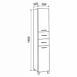 Пенал Emmy Рокард 35 с корзиной (Левый)