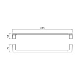 Полотенцесушитель одинарный, нержавеющая сталь, Slide, IDDIS, SLIBS10i49