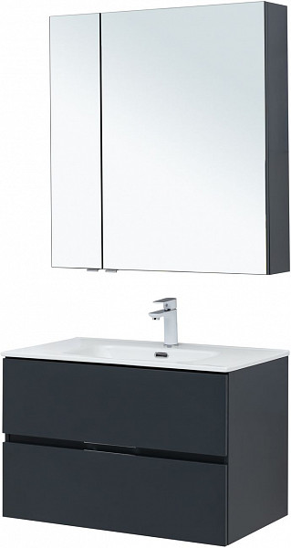 Мебель для ванной Aquanet Алвита New 80 2 ящика, антрацит 00274200