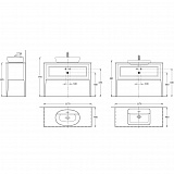 Тумба для раковины Kerama Marazzi Plaza 120 см PL.C.120.1+1\CAP