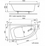 Акриловая ванна Ideal Standard Playa T963501 160х90 см угловая левая