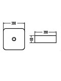 AQM5011 Раковина накладная AQUAme квадратная. 390x390x130