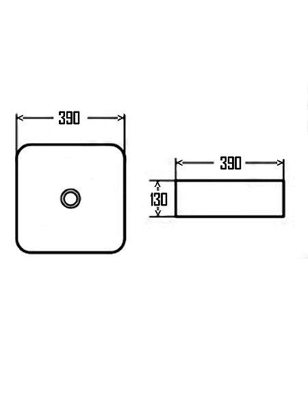 AQM5011 Раковина накладная AQUAme квадратная. 390x390x130