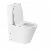 Унитаз-компакт Circulo белый, горизонтальный выпуск,двух режимный слив 3/6 литров, в комплекте с быстросьемным сиденьем микролифт, дюропласт Selena C011WG