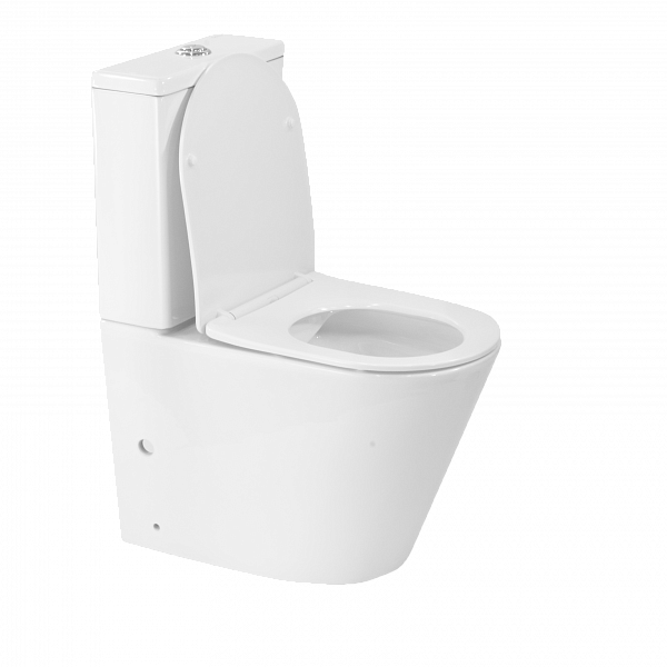 Унитаз-компакт Circulo белый, горизонтальный выпуск,двух режимный слив 3/6 литров, в комплекте с быстросьемным сиденьем микролифт, дюропласт Selena C011WG