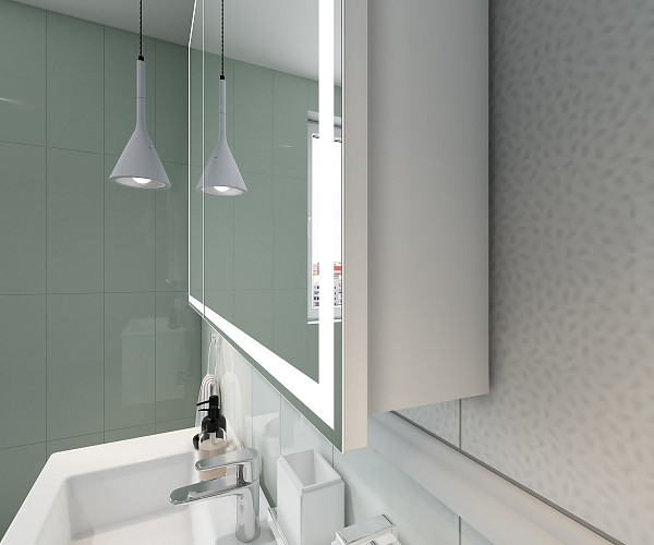 Зеркало-шкаф Континент"Allure Led" 800х800 с датчиком движения, розеткой