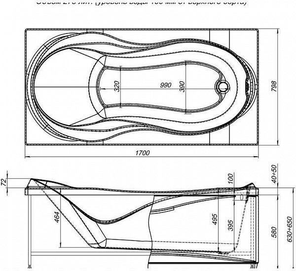 Акриловая ванна Aquanet Grenada 170x80 (с каркасом) 00205398