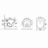Унитаз подвесной Azario Fora 520х350х370 безободковый с сидением микролифт (AZ-0067)