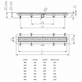 Водоотводящий пластиковый желоб AZARIO D40 (боковой слив) с решеткой Klasik 850 мм (AZ-CH 850 K)
