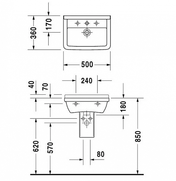 Раковина Duravit Starck 3 0300500000 50 см